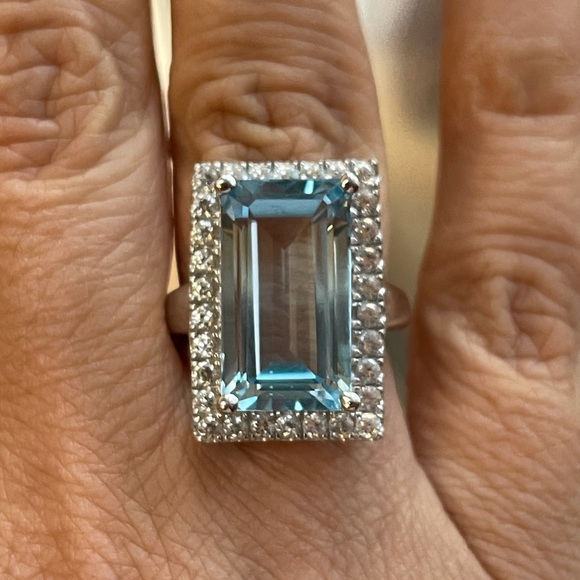 Huge blue quartz sterling silver ring - Picture 8 of 13